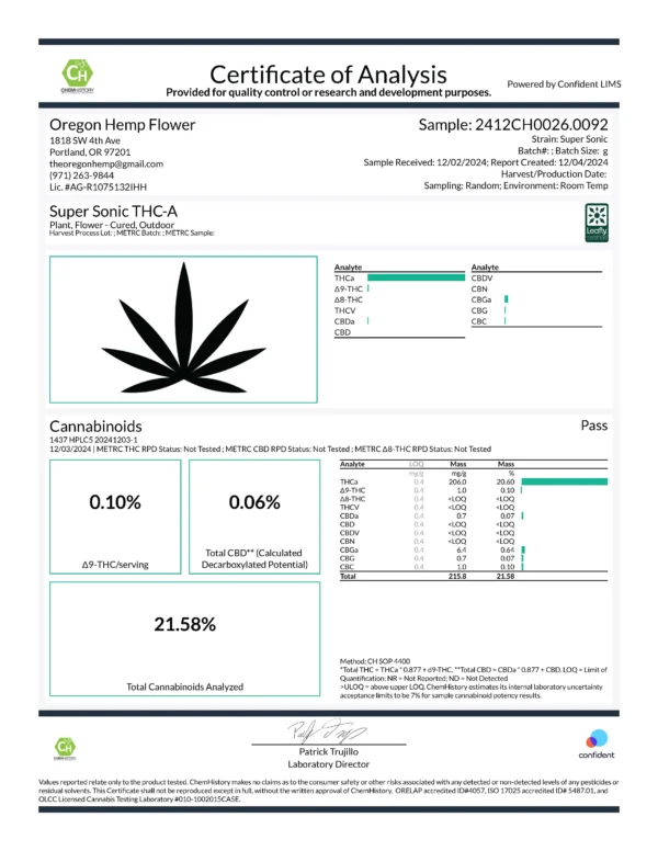 Supersonic Flower (Sativa Dominant Hybrid) - Image 2